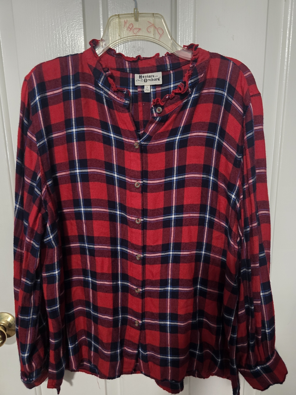 Hester & Orchard Red Plaid Button-Up Shirt for Women